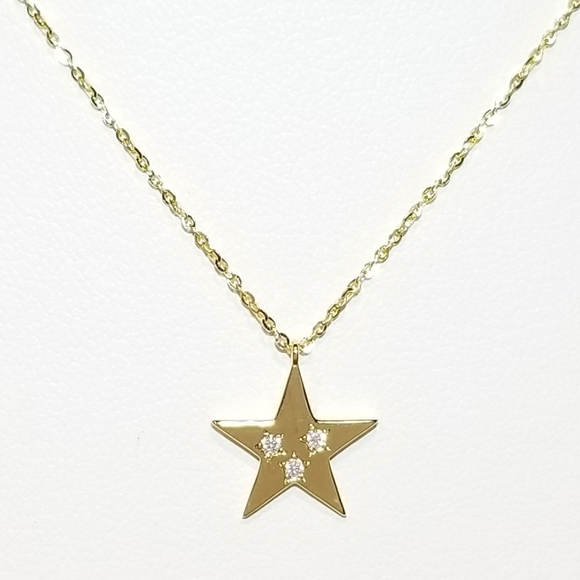 Jewelry - NEW Dainty 925 Silver Pave CZ Star Necklace
